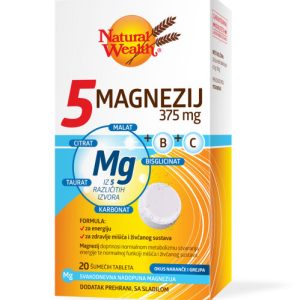 NW MAGNEZIJ 5 OBLIKA 375 MG + B + C EFF A 20