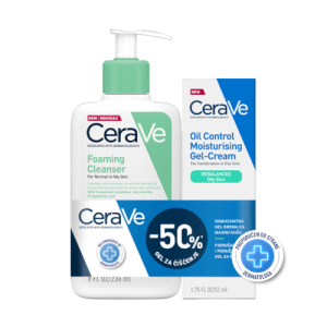 CERAVE HIDRATANTNA GEL KREMA ZA MASNU KOŽU 52 ML + PJEUŠAVI GEL ZA ČIŠĆENJE 236 ML